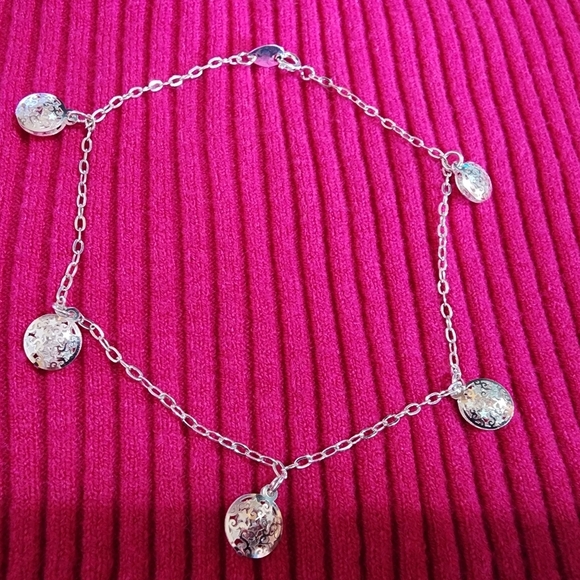 Sterling Silver Anklet .925 Fine Silver From Mexico - Picture 3 of 6